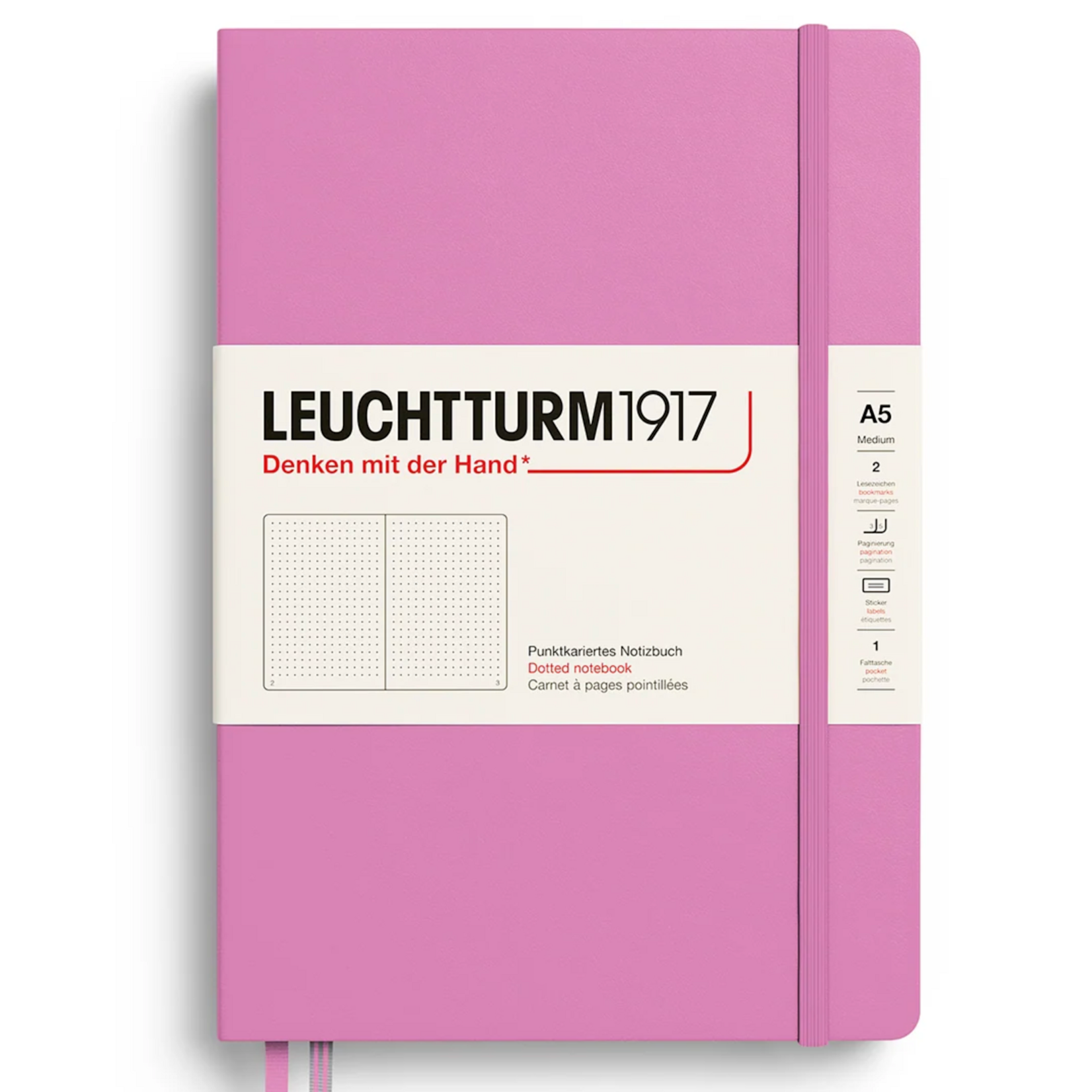 Leuchtturm Leuchtturm1917 Notebook, Medium (A5), Hardcover - Bubblegum, Dotted