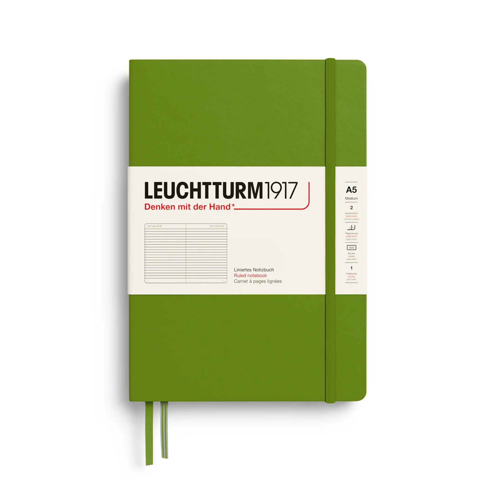 Leuchtturm Leuchtturm1917 Notebook, Medium (A5), Hardcover - Moss, Lined