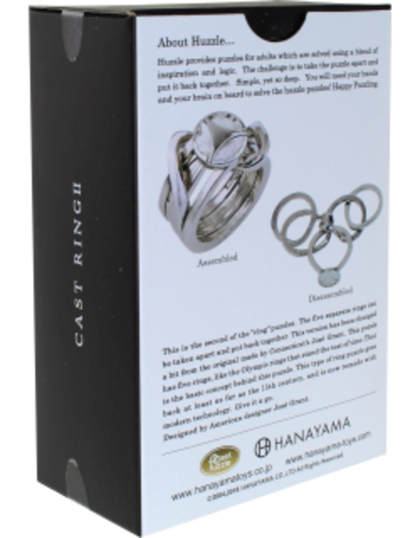 Ring 2 Puzzle - Hanayama Cast Metal Puzzle - Difficulty Level 5/6