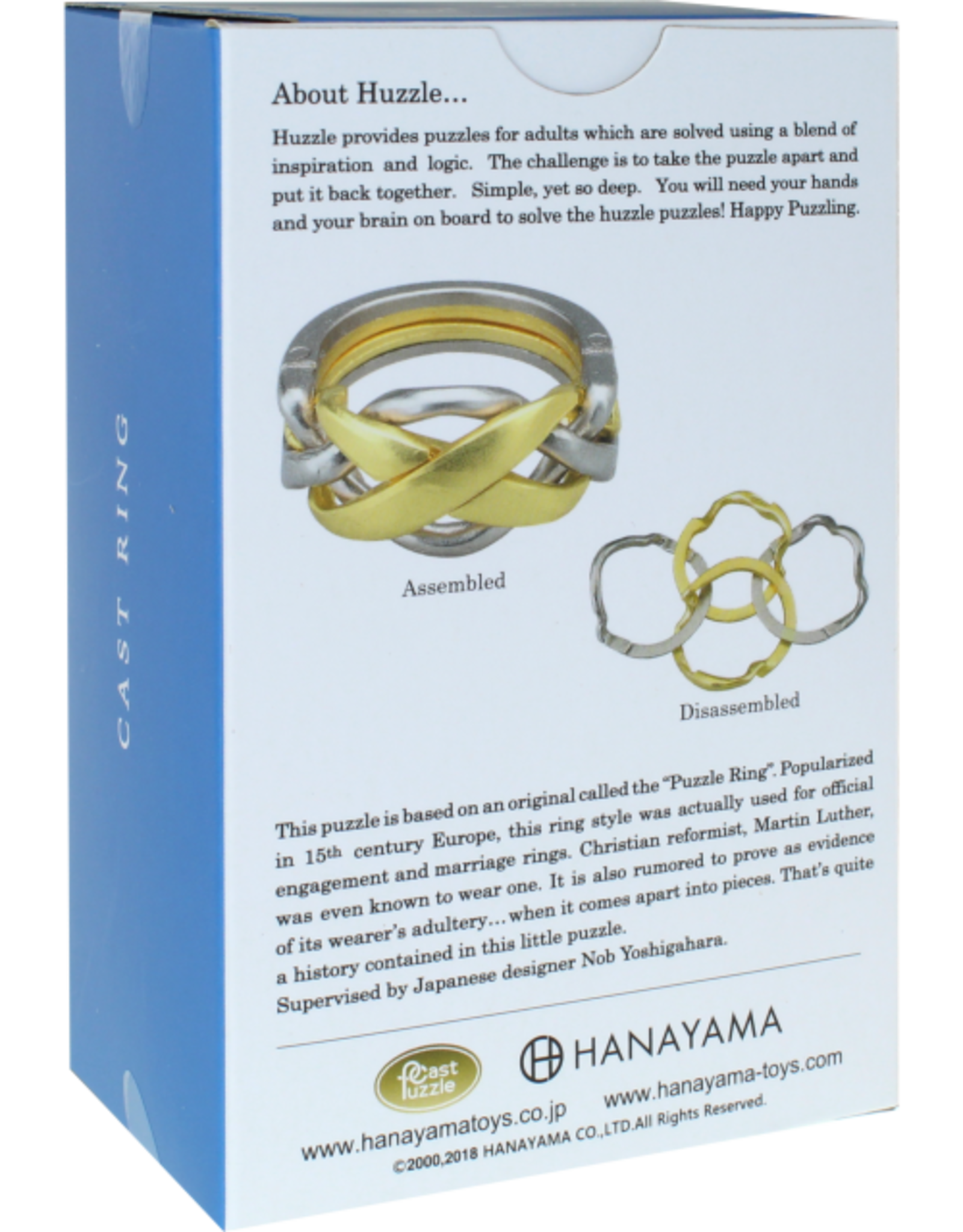 Ring Puzzle - Hanayama Cast Metal Puzzle - Difficulty Level 4/6