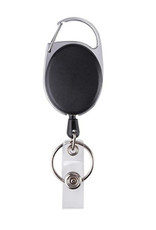 Door Opener with Key Ring and Retractable Key Ring Matte Silver