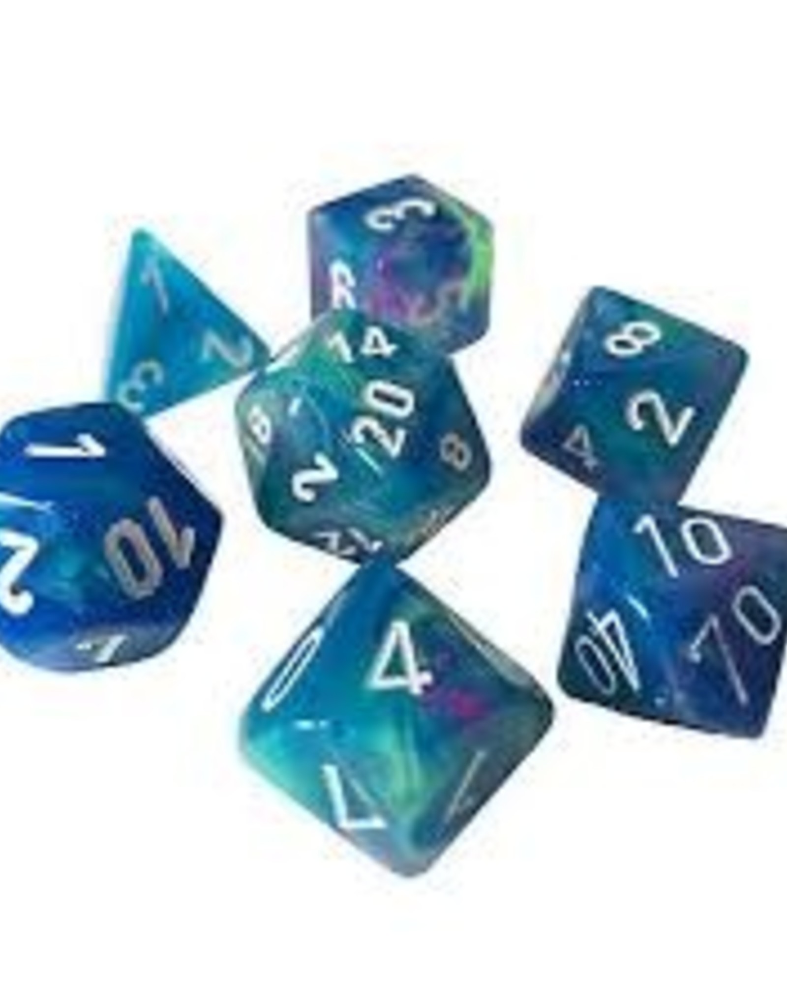 Chessex FESTIVE 7-DIE SET WATERLILY/WHITE
