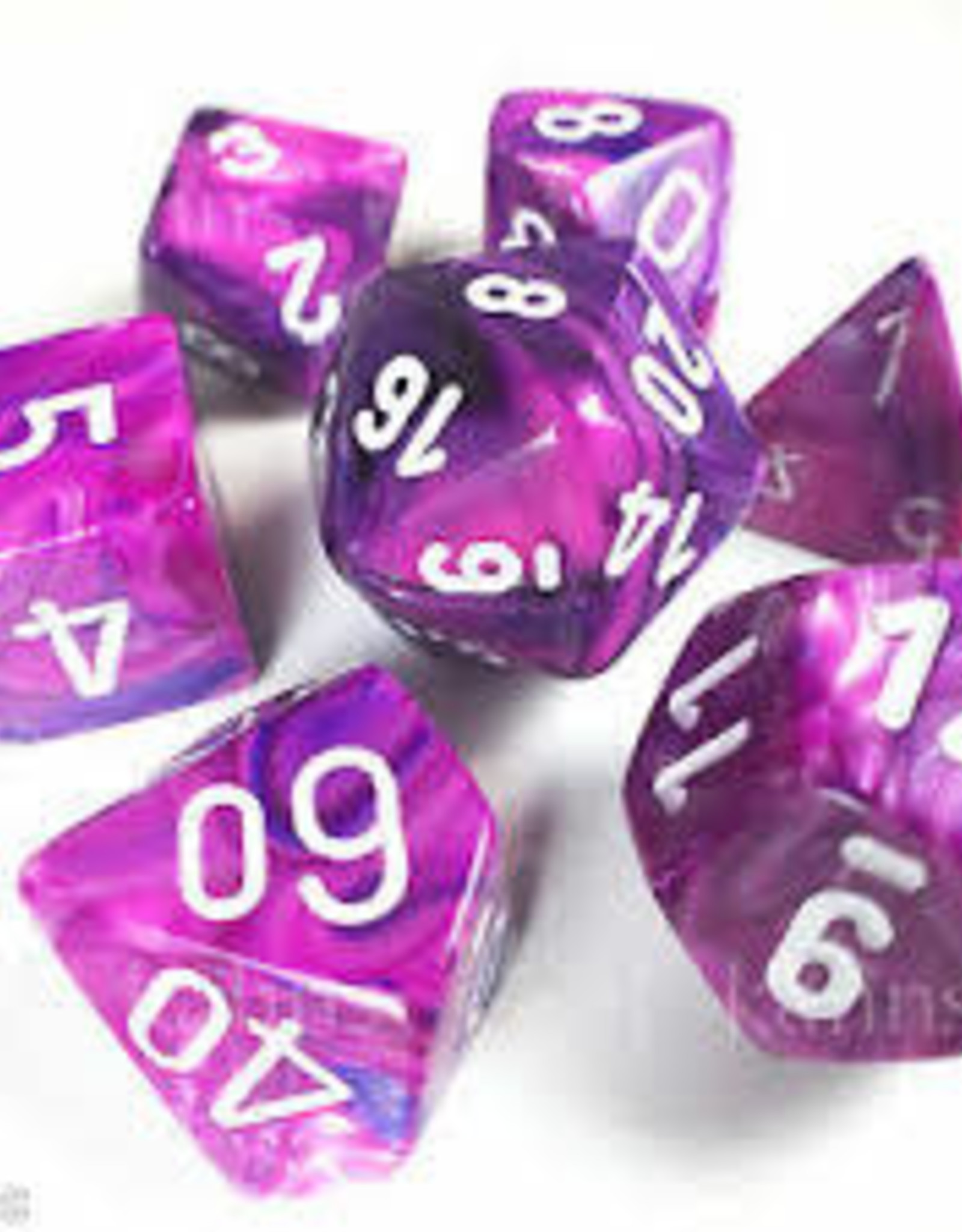Chessex FESTIVE 7-DIE SET VIOLET/WHITE