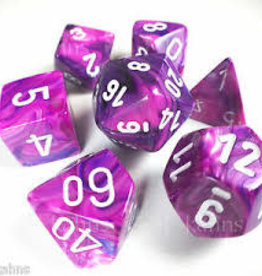 Chessex FESTIVE 7-DIE SET VIOLET/WHITE