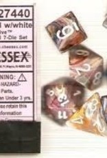 Chessex FESTIVE 7-DIE SET CAROUSEL/WHITE