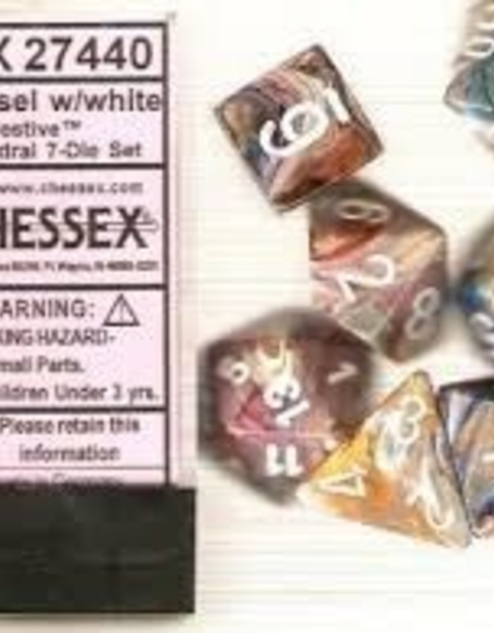 Chessex FESTIVE 7-DIE SET CAROUSEL/WHITE