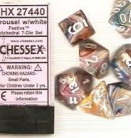 Chessex FESTIVE 7-DIE SET CAROUSEL/WHITE