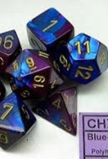 Chessex GEMINI 7-DIE SET BLUE-PURPLE/GOLD