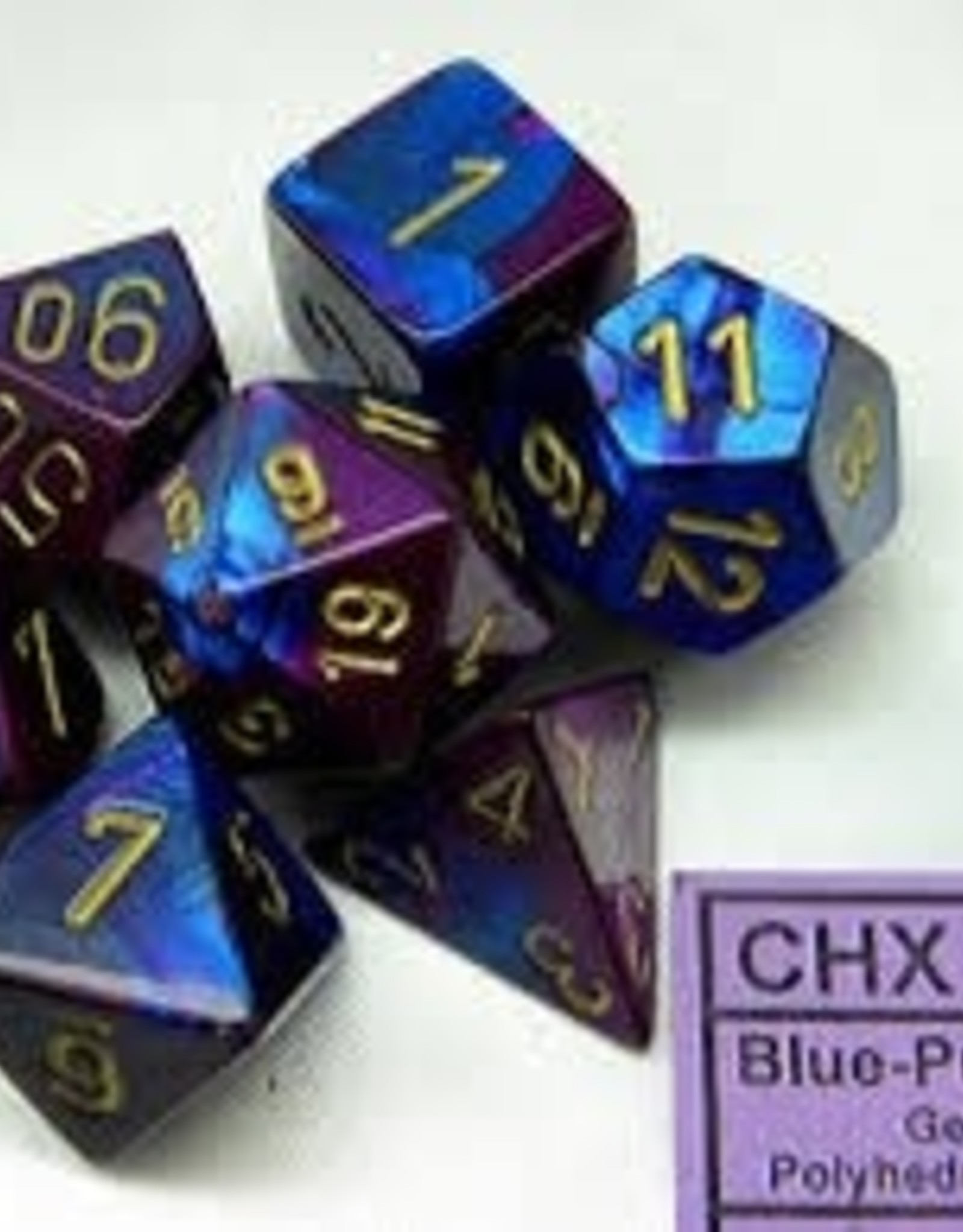 Chessex GEMINI 7-DIE SET BLUE-PURPLE/GOLD