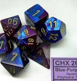 Chessex GEMINI 7-DIE SET BLUE-PURPLE/GOLD