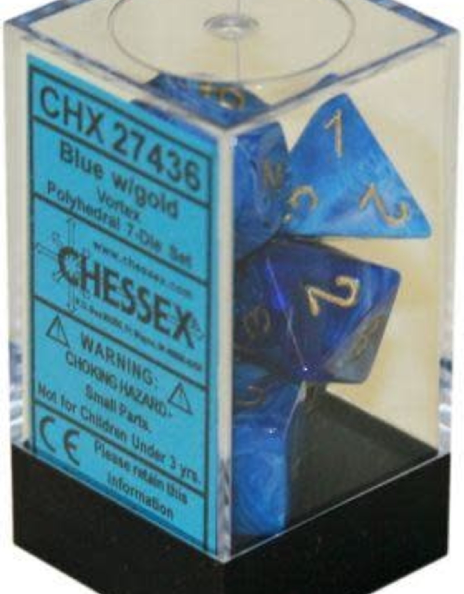 Chessex VORTEX 7-DIE SET BLUE/GOLD