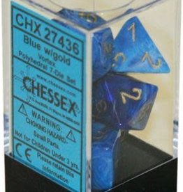 Chessex VORTEX 7-DIE SET BLUE/GOLD