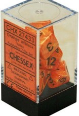 Chessex VORTEX 7-DIE SET ORANGE/BLACK