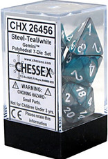 Chessex Chessex Gemini Dice (7) Steel-Teal/White
