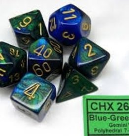 Chessex GEMINI 7-DIE SET BLUE-GREEN/GOLD