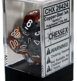 Chessex GEMINI 7-DIE SET COPPER-STEEL/WHITE