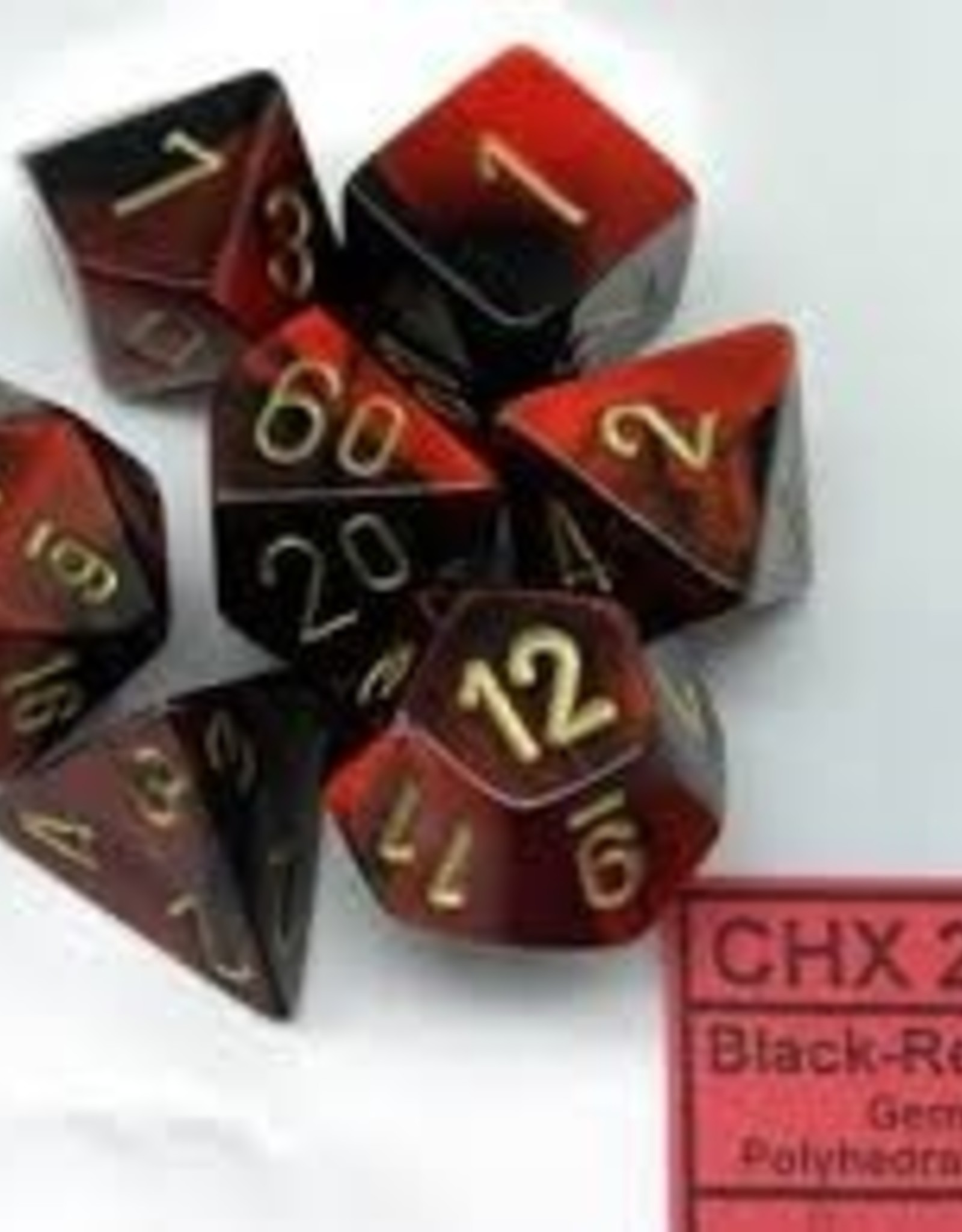 Chessex GEMINI 7-DIE SET BLACK-RED/GOLD