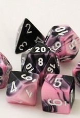 Chessex GEMINI 7-DIE SET BLACK-PINK/WHITE