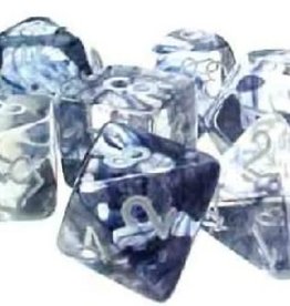 Chessex NEBULA 7-DIE SET BLACK/WHITE