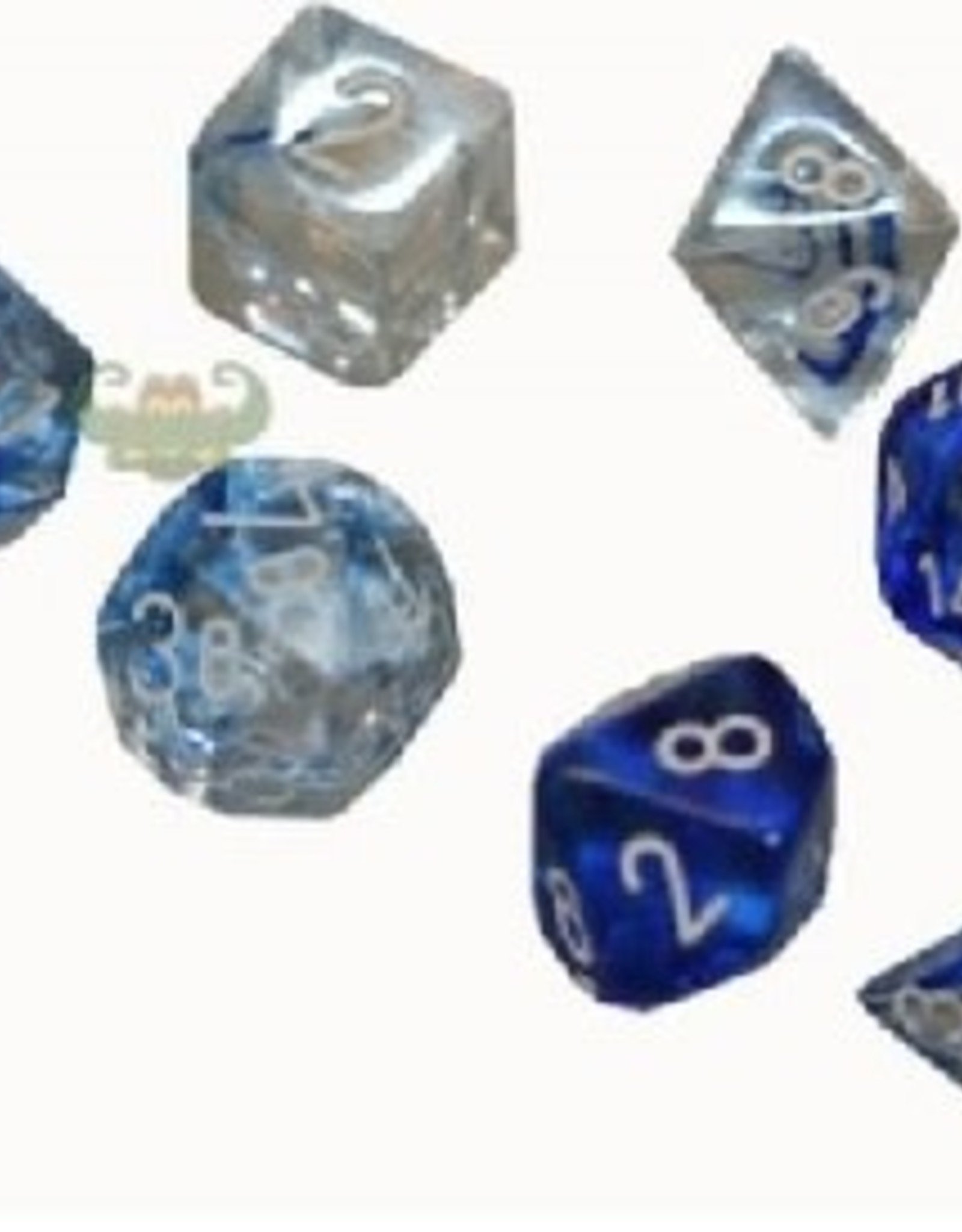 Chessex NEBULA 7-DIE SET DARK BLUE/WHITE