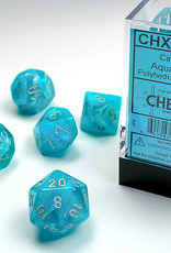 Chessex CIRRUS 7-DIE SET AQUA/SILVER