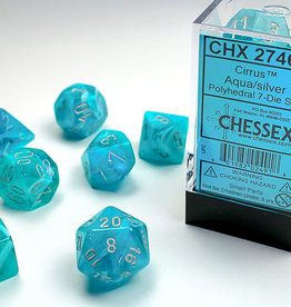 Chessex CIRRUS 7-DIE SET AQUA/SILVER