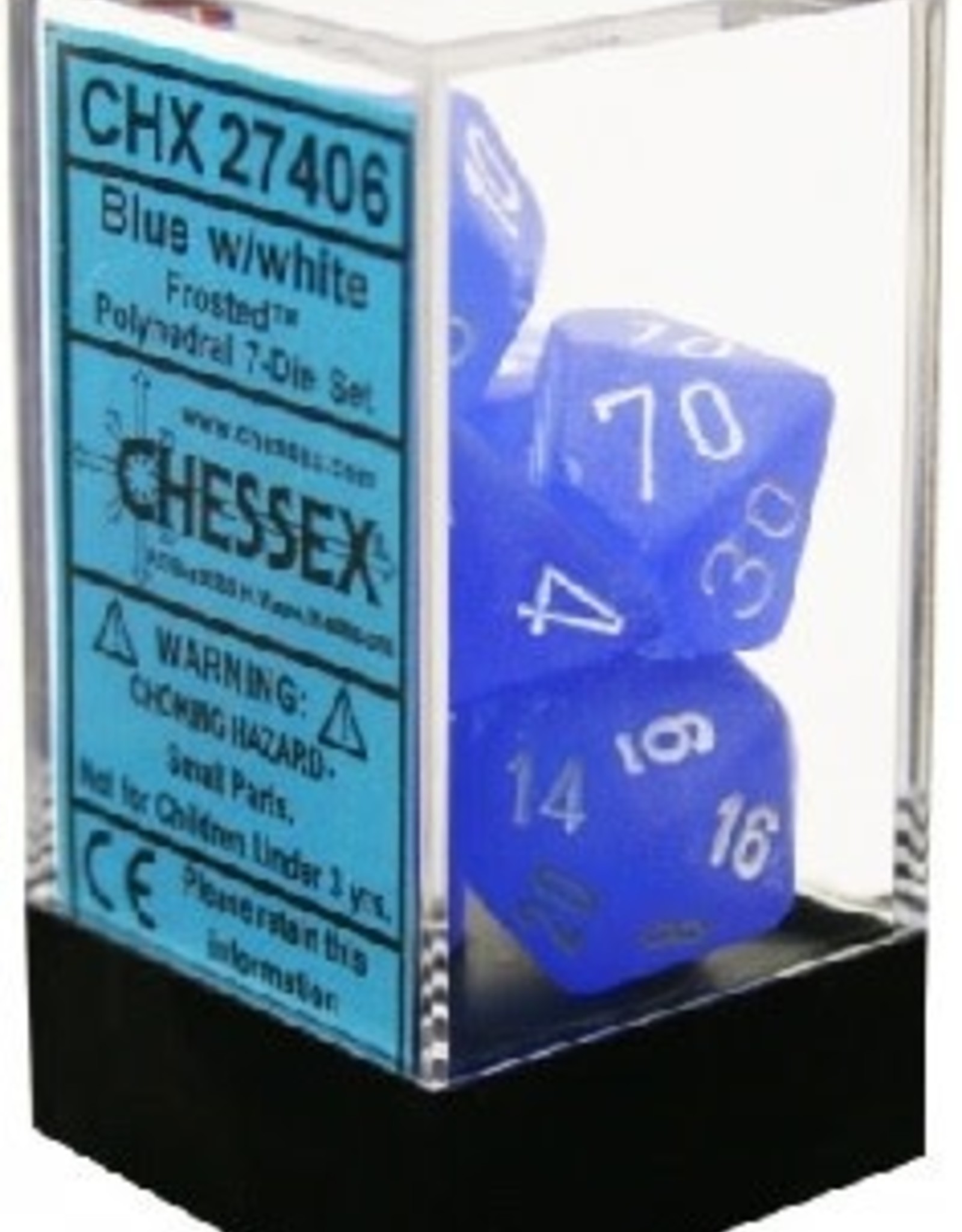 Chessex FROSTED 7-DIE SET BLUE/WHITE