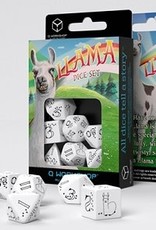 BRIGHT LLAMA DICE SET WHITE AND BLACK