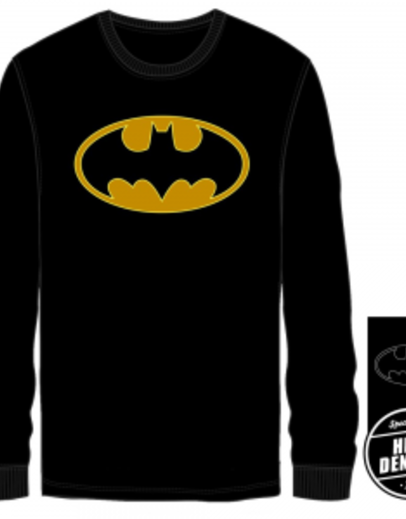 BATMAN - S Logo High Density Outline Men's Black LS Tee