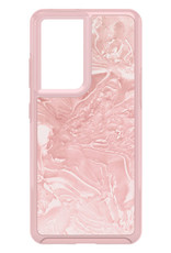 Otterbox Otterbox - Symmetry Clear Protective Case Pink Interference/Shell-Shocked for Samsung Galaxy S21 Ultra