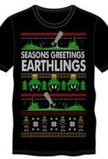 LOONEY TUNES - S Seasons Greetings Earthlings Men's Black Tee