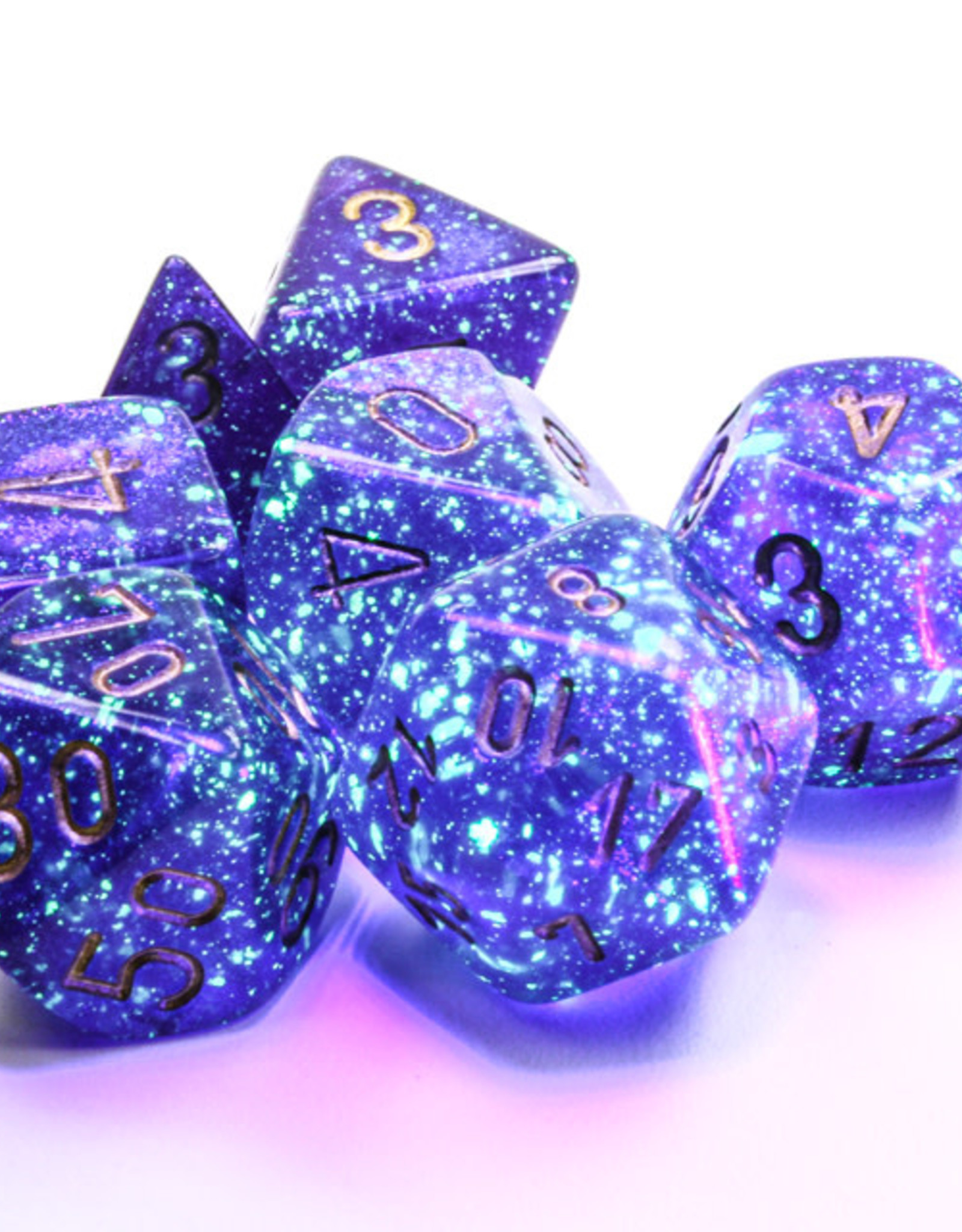 Chessex BOREALIS 7-DIE SET ROYAL PURPLE/GOLD LUMINARY