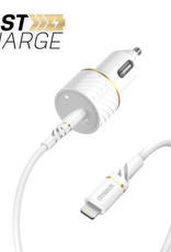 Otterbox PD 18W Car Charger USB-C w/ Lightning Cable 4ft White