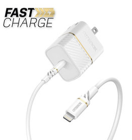 Otterbox Premium Fast Charge PD Wall Charger 20W w/Lightning 3.3ft White