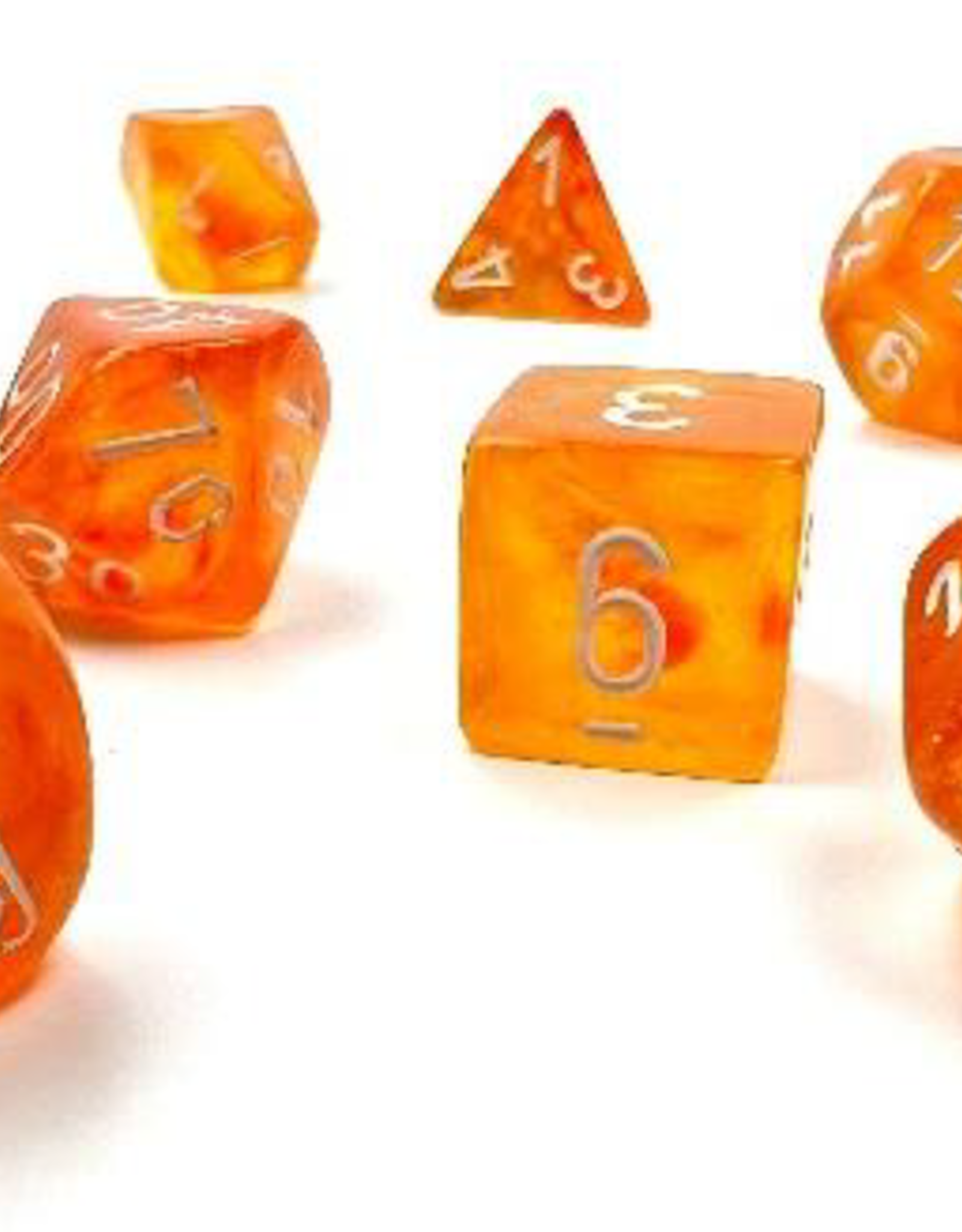 Chessex BOREALIS 7-DIE SET BLOOD ORANGE/WHITE LUMINARY