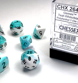 Chessex Chessex Gemini Dice (7) Teal-White/Black