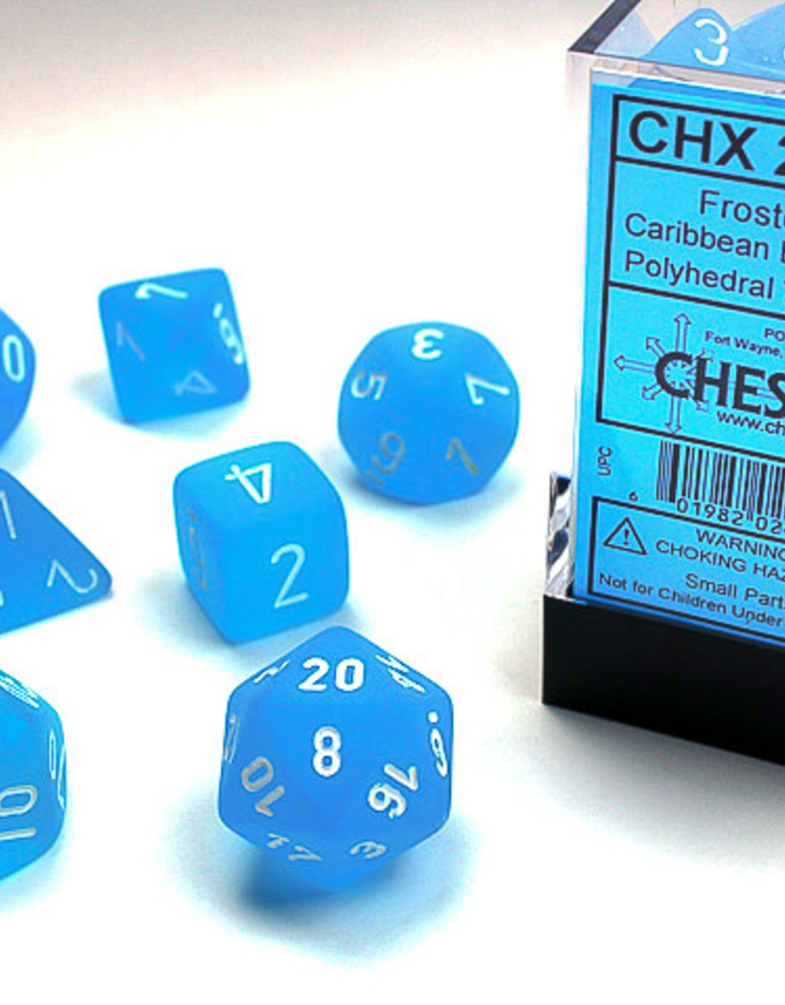 Chessex Chessex Frosted Dice (7) Carribean Blue/White