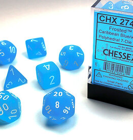 Chessex Chessex Frosted Dice (7) Carribean Blue/White