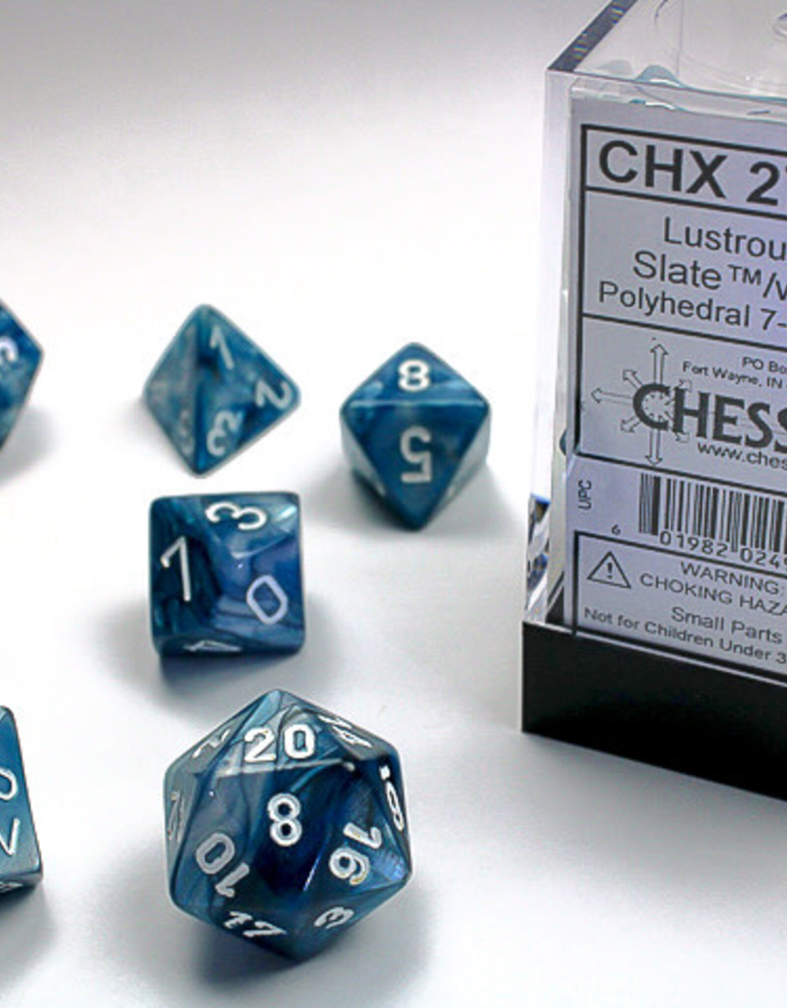 Chessex Chessex Lustrous Dice (7) Slate/White