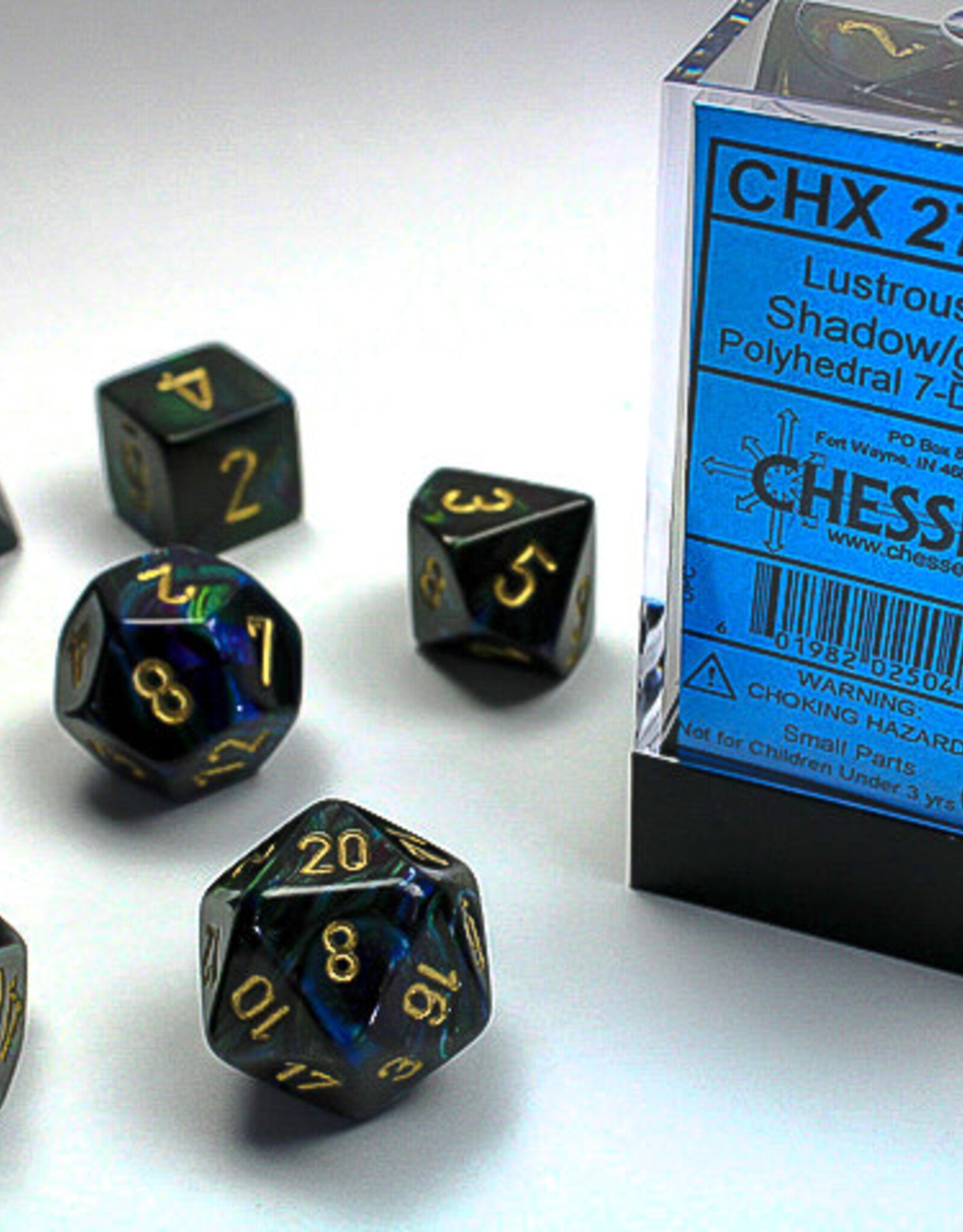 Chessex Chessex Lustrous Dice (7) Shadow/Gold