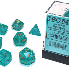Chessex BOREALIS 7-DIE SET TEAL/GOLD LUMINARY