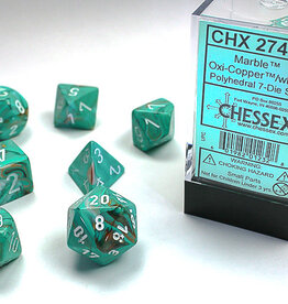 Chessex MARBLE 7-DIE SET OXI-COPPER/WHITE