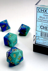 Chessex GEMINI 7-DIE BLUE-TEAL/GOLD