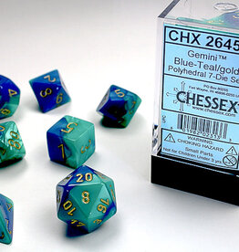 Chessex GEMINI 7-DIE BLUE-TEAL/GOLD