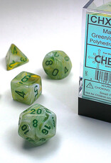 Chessex MARBLE 7-DIE SET GREEN/DARK GREEN