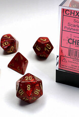 Chessex Chessex Scarab Dice (7) Scarlet/Gold