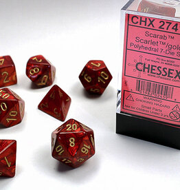 Chessex Chessex Scarab Dice (7) Scarlet/Gold