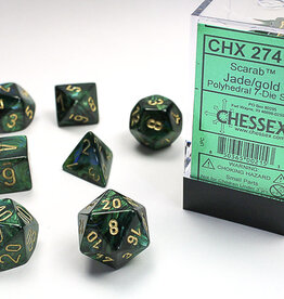 Chessex Chessex Scarab Dice (7) Jade/Gold