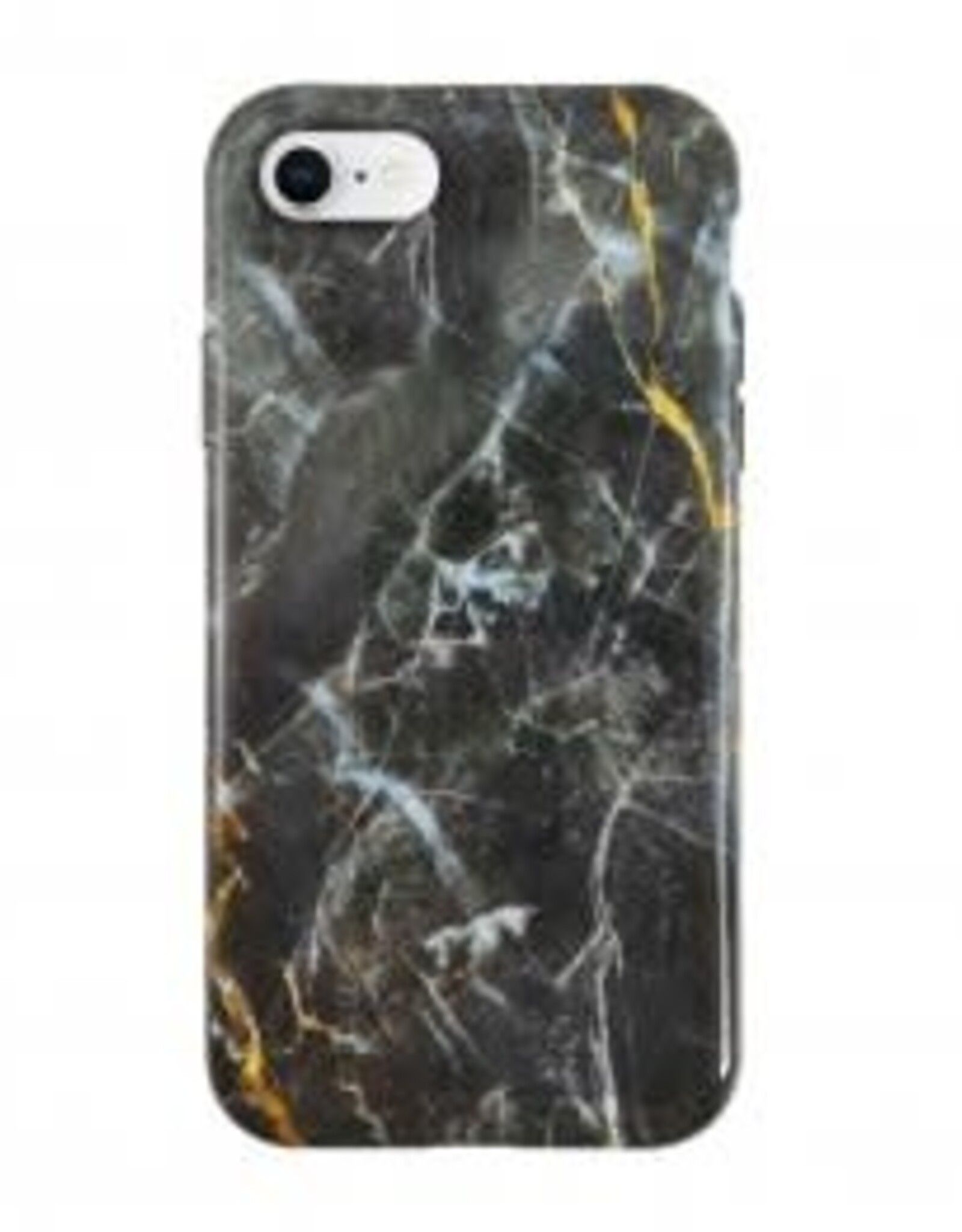iPhone SE (2022/2020)/8 Uunique Black/Gold Nutrisiti Eco Printed Marble Back Case