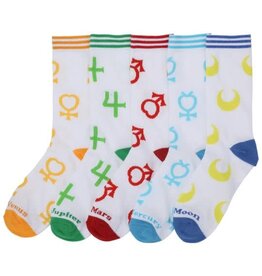SAILOR MOON CRYSTAL - Scout Repeat Symbols And Names On White Casuals Sock